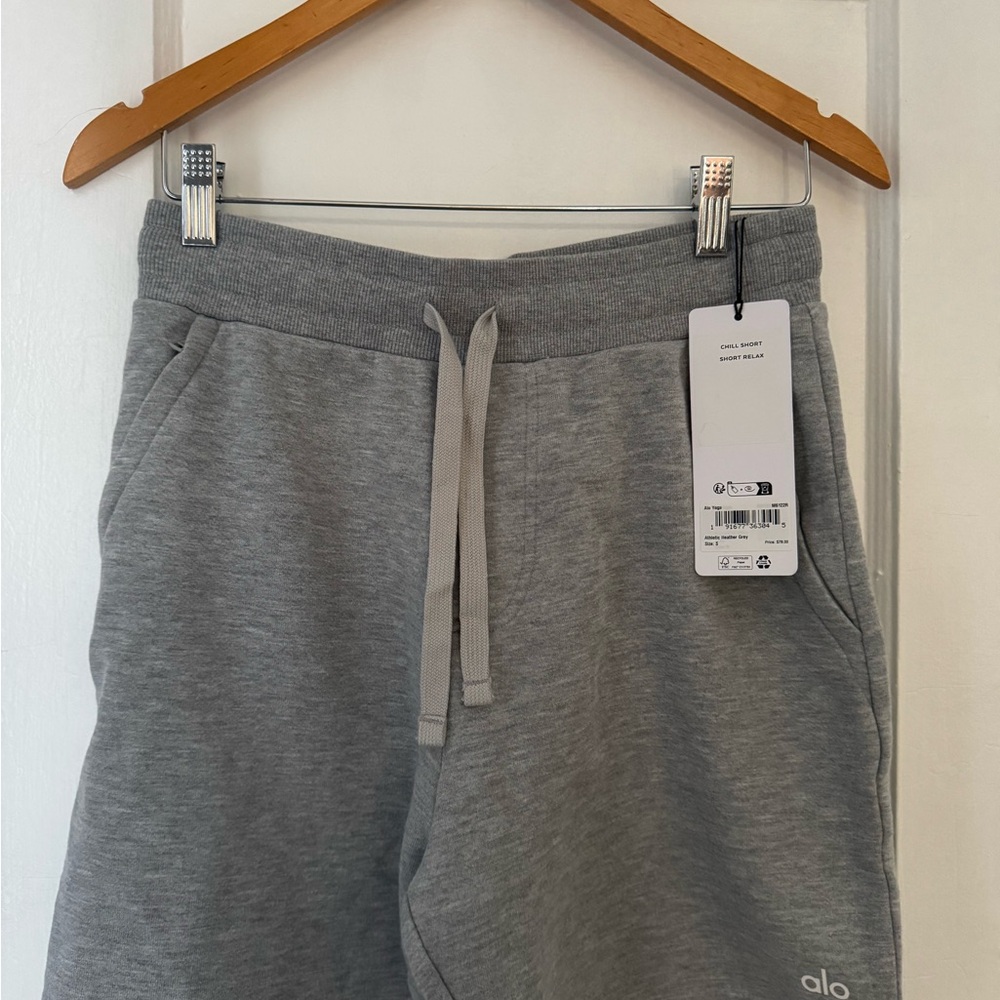 ALO Yoga Gray Relaxed Fit Shorts with Elastic Waistband